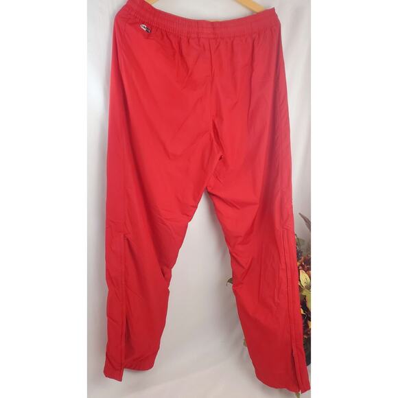 Adidas Pants Size L Vintage Y2K Mens Red Windbreaker Track Zip Leg Ruched 2006 - Picture 3 of 10